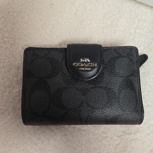 Coach Black Signature Canvas Wallet